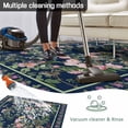 thumbnail image 5 of Navy Blue Flowers Outdoor Rug for Patio/Deck/Porch, Non-Slip Large Area Rug 4 x 6 Ft, Spring Floral Elegant Pastoral Botanical Indoor Outdoor Rugs Washable Area Rugs, Camping Rug Carpet Runner, 5 of 8
