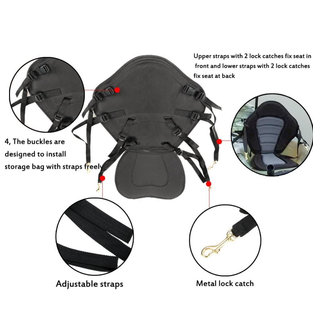Hzzsbu Kayak Seat Pad Adjustable Ocean Rowing Cushion Detachable Non-Slip Padded Canoe Seat Black Kayaking Accessories