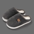 thumbnail image 4 of Cute Fuzzy Slippers for Women Cartoon Bear Comfy Plush Winter Fleece Lined Cloud Pillow House Slides Shoes, 4 of 5