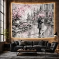 thumbnail image 6 of Couple Under Pink Umbrella in Gray Courtyard, Romantic Watercolor for Art Lovers, Garden Wall Art, Anniversary Gift Tapestry Wall Hanging for Bedroom and Living Room, 6 of 7