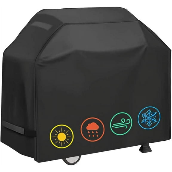Grill Cover, Waterproof BBQ Grill Cover, 58 inch Rip-Proof and Anti-UV Barbecue Gas Grill Cover Compatible for Weber Char-Broil Nexgrill Grills and More
