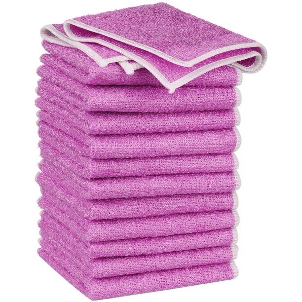 REGALWOVEN Paquete de 12 paños de cocina suaves y absorbentes toallas de cocina moradas 7" x 9"