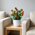 thumbnail image 4 of Dongrere Artificial Potted Plants with White Plastic Pot Fake Bush Greenery Faux Flower Arrangement Decorative for Home Bedroom Office Desk, C, 4 of 6