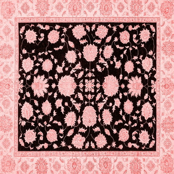 Ahgly Company Indoor Square Oriental Red Traditional Area Rugs, 5' Square