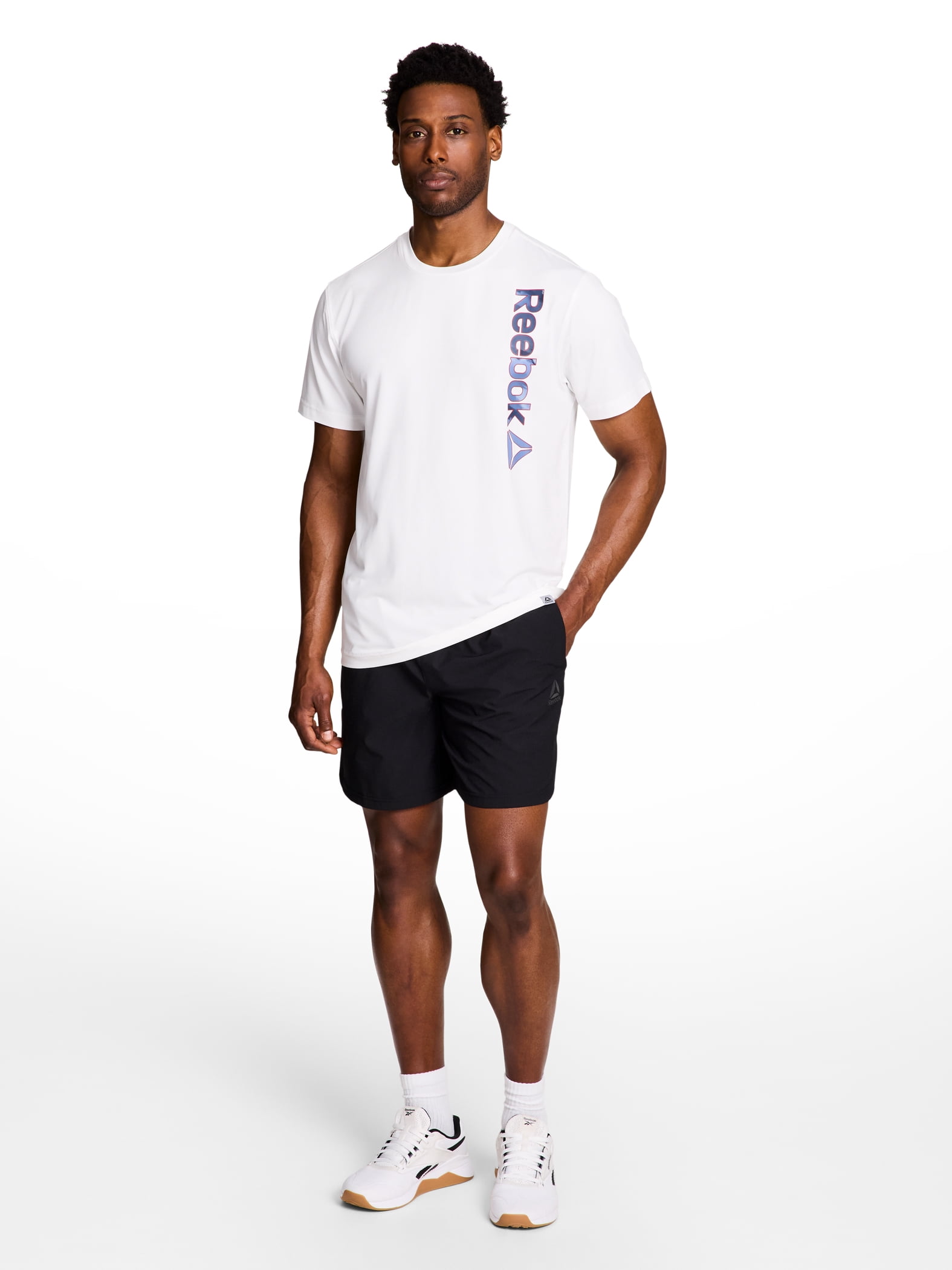 Reebok Men's and Big Men's Angled Linear Graphic T-Shirt, Sizes XS-5XL
