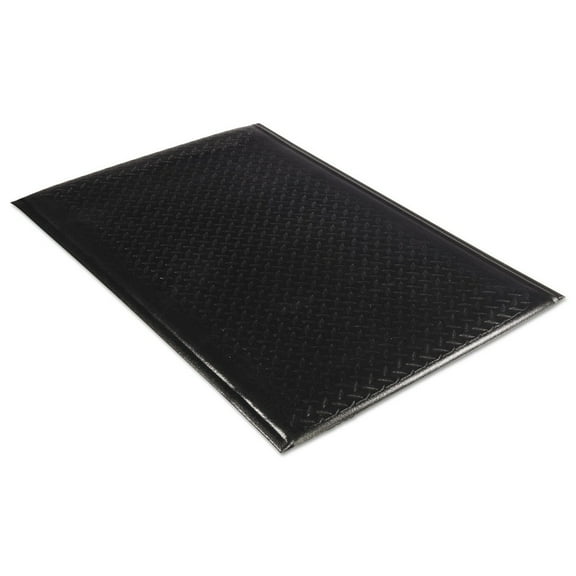 Guardian Soft Step Anti-Fatigue Floor Mat, Diamond Textured, Vinyl, 2'x3', Black