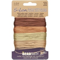 The Beadsmith S-Lon Bead Cord – .5 mm Twisted Nylon Cord for Stringing, TEX210, Neutrals Mix, 4 Colors, 10 Yards Each Color