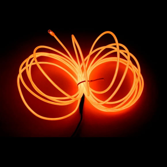 Tira de luces de neón MaxLax EL Wire naranja de 10 m con paquete de baterías