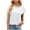White, variant on Jewelreauty Women Round Neck Shirts Cap Sleeve Solid Color Loose Pullover Blouses Casual Tunic Tee with Pocket (S, White)