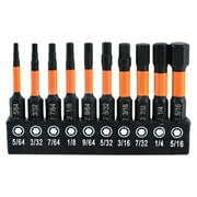 Clearance! Huayishang Hex Bit Set Impact Hex Head Allen Drill Bit Set S2 Allen Key Bits Hex Drill Bits Set Anti Black with Storage Box (10Pcs), Hexagon Bit Black