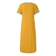 thumbnail image 7 of Ndbuld Women's Summer Casual T Shirt Dresses Women’s Nightshirt Short Sleeve Nightgown-Soft Full Length Sleepwear Dress Gift for Adults Yellow XL, 7 of 7