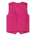 thumbnail image 4 of Hansber Womens Mens Button Irregular Hem Vest Adult Waiter Bartender Work Uniform Unisex Volunteer Hot Pink XXL, 4 of 5