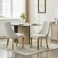 thumbnail image 2 of Mid Century Dining Chairs Dining Chairs Set of 2，Linen Tufted Kitchen Dining Room Chair with Solid Wood Legs, Fabric Upholstered Dining Chair, 2 of 7