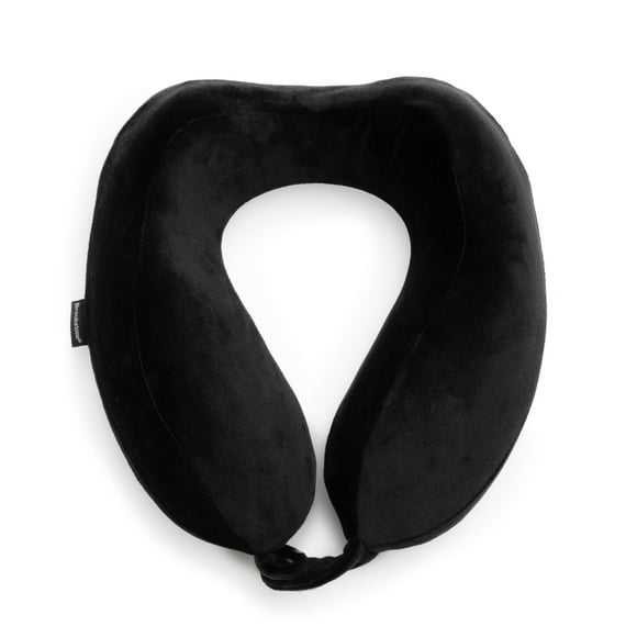 Almohada de viaje Brookstone Neck, espuma viscoelástica ligera, negra