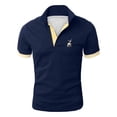 thumbnail image 2 of Breathable Mesh Polo Shirts for Men Short Sleeve Casual Loose Fit Knit Golf Top Summer Lightweight Out Sport Tee Mens Yellow XL, 2 of 6