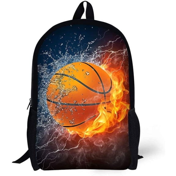TEAMD Basketball School Backpack 17 in Black Backpack,Cool Design Casual Daypack Sports Backpack for Man/Woman