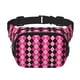 thumbnail image 1 of Balery pink and black argyle Mochila Cinturón para Mujeres y Hombres, Bolsa de Cintura Impermeable de Doble Capa con Correa, 1 of 9