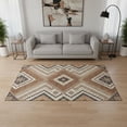 thumbnail image 2 of HomeRoots 679266 5 x 8 ft. Copper Beige & Gray Tribal Washable Machine Made Rectangle Area Rug with UV Protection, 2 of 9