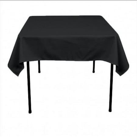 

60 x 60 inch Square Overlay Tablecloth 100% polyester Wholesale Wedding party (Color: Black)