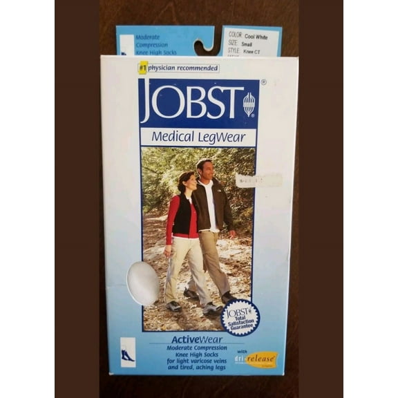 JOBST ACTIVEWEAR KNEE 15-20 CLOSED TOE COOL WHITE SM