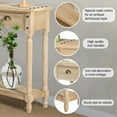 thumbnail image 5 of Wnutrees Farmhouse Console Table with 4 Drawers, 60" Long Narrow Boho Sofa Foyer Table with Large Storage Space, Solid Wood Frame and Legs for Entryway, Hallway, Living Room, Natural, 5 of 6