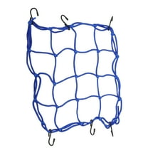 Unique Bargains Luggage Net 12" x 12" Motorcycle Cargo Net Luggage W/ 4 x 4 Small Mesh for Motorcycle Bike ATV Blue