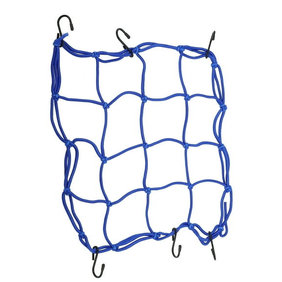 Unique Bargains Luggage Net 12" x 12" Motorcycle Cargo Net Luggage W/ 4 x 4 Small Mesh for Motorcycle Bike ATV Blue