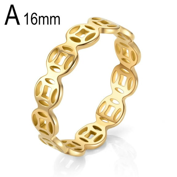 Women Lucky Charm Money Catcher Coin Stainless Charm Finger Wealth Shui Feng Mantra Rings