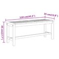 thumbnail image 4 of vidaXL Garden Bench 110x35x45 cm Solid Wood Acacia, 4 of 4