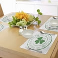 thumbnail image 4 of Ambesonne Colorful Place Mats Set of 4, Irish Shamrock, Standard Size, White and Green, 4 of 6