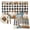 Black, Dusty Blue, variant on Blue White Pumpkins Fall Placemats Set of 6, Thanksgiving Maple Leaf Plaid Washable Wipeable Table Mats for Dining Tables, Indoor Outdoor Kitchen Place Mats for Holiday Party Table Decor