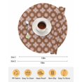 thumbnail image 6 of 13 Inch Round Placemats Set of 4, Brown Floral Non Slip Heat Insulation PP Table Mats, Spring Flowers Modern Abstract Art Farmhouse Washable Place Mats for Kitchen Dining Party Table Decor, 6 of 7