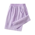 thumbnail image 4 of ATOGUTA Girls Running Shorts Lightweight Running Shorts for Teen Girls Kids Sports Active Short with Pocket and Elastic Size 4T-16, Purple, 4 of 6
