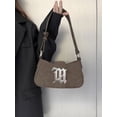thumbnail image 3 of Bolso baguette de ante retro para mujer, bolso de hombro, bolso debajo del brazo Millennium Spice, primavera y verano, 3 of 5