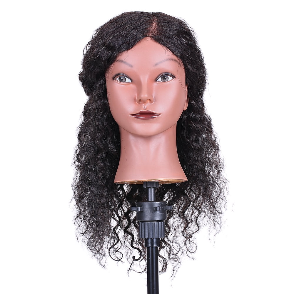 Curly Hair Mannequin Head Hairdressing Training Head for Hair Styling  Practice Hair Braiding Dummy Head with 100% Human Hair Black | Walmart  Canada