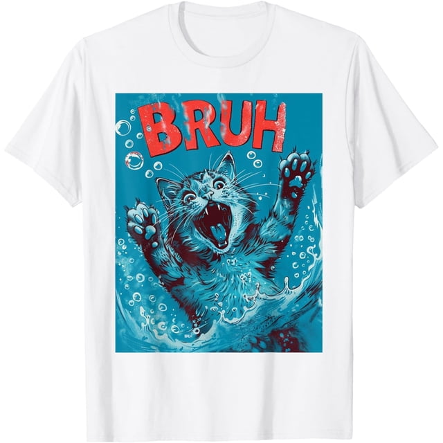 Bruh Cat Meme - Divertida camiseta de reacción de gato ahogamiento