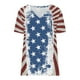 thumbnail image 4 of Camiseta informal de moda para mujer con cuello en V y manga corta con estampado de estrellas Fridja  hjk4131, 4 of 5