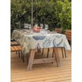 thumbnail image 3 of Outdoor Tablecloth with Umbrella Hole for Patio/Picnic/Party/Camping, Summer Coastal Waterproof Table Cloth Rectangle Table Cover Washable, Marine Beach Seashell Starfish Conch Beige (52"x 70"), 3 of 8