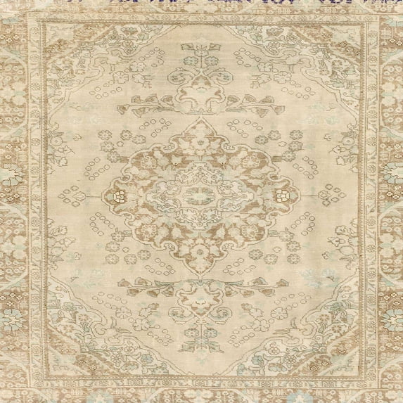 Ahgly Company Machine Washable Indoor Square Abstract Khaki Gold Area Rugs, 3' Square