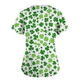 thumbnail image 3 of BiZtdJrK Big Sale Days St. Patrick's Day Scrub Tops for Women Cute Vneck Short Sleeve Green Shamrock Printed Nurse Holiday Working Uniforms with Pockets Multicolor M, 3 of 5