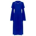 thumbnail image 3 of iiniim Girls Medieval Renaissance Princess Clothes Kid Long Bell Sleeve Retro Dress Blue 14, 3 of 6