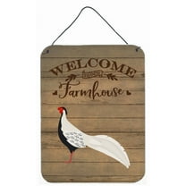 Caroline's Treasures CK6873DS1216 Silver Pheasant Welcome Wall or Door Hanging Prints, 12x16, multicolor