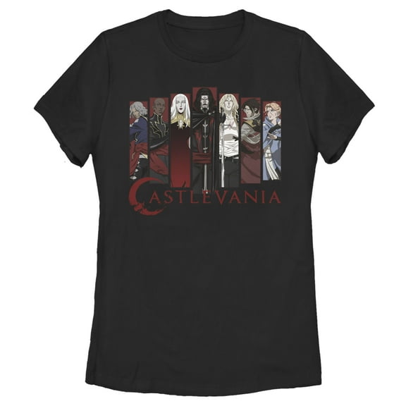 Women's Castlevania Full Character Panels Graphic Tee Black Large