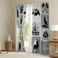 thumbnail image 3 of Manfei Outdoor Camper Adventure Blackout Curtains,Wild Moose Deer Bear Curtains Pack of 2 (38x45 Each),Happy Camping Compass Window Curtains For Children,Breathable Home Decor, 3 of 6