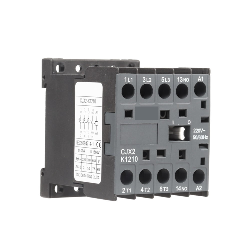 CJX2-K Mini AC Contactor Din Rail 3P 3main 1NO/3main 1NC Coil Voltage 220V 50/60Hz 6A 9A 12A
