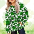 thumbnail image 2 of Mercatoo Girl's St. 𝐏atrick's Day Green Hoodie with Pocket Kids Shamroc𝐤 Graphic Shirts Luck𝐲 Sweatshirt Funny Irish Tops, 2 of 6