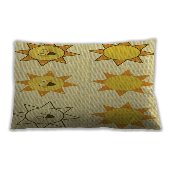 Ahgly Company Patterned Outdoor Rectangular School Bus Yellow Lumbar Throw Pillow, 13 inch by 19 inch
