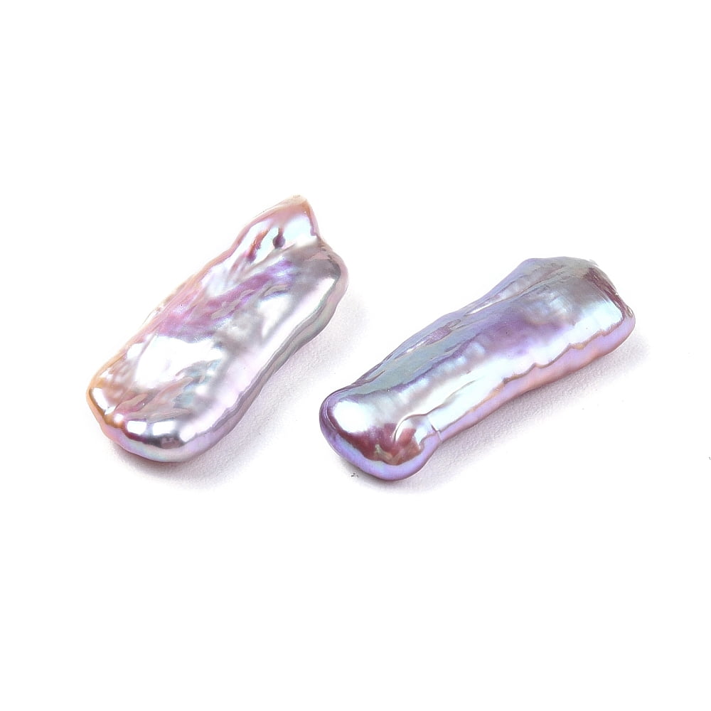 Baroque Natural Keshi Pearl Beads Freshwater Pearl No Hole/Undrilled Lilac 16~20x6~8.5x3~4mm
