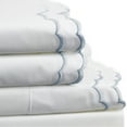 thumbnail image 3 of Melange Home Percale Cotton Double Scalloped Embroidered Crisp Sheet Set Full - Blue, 3 of 5