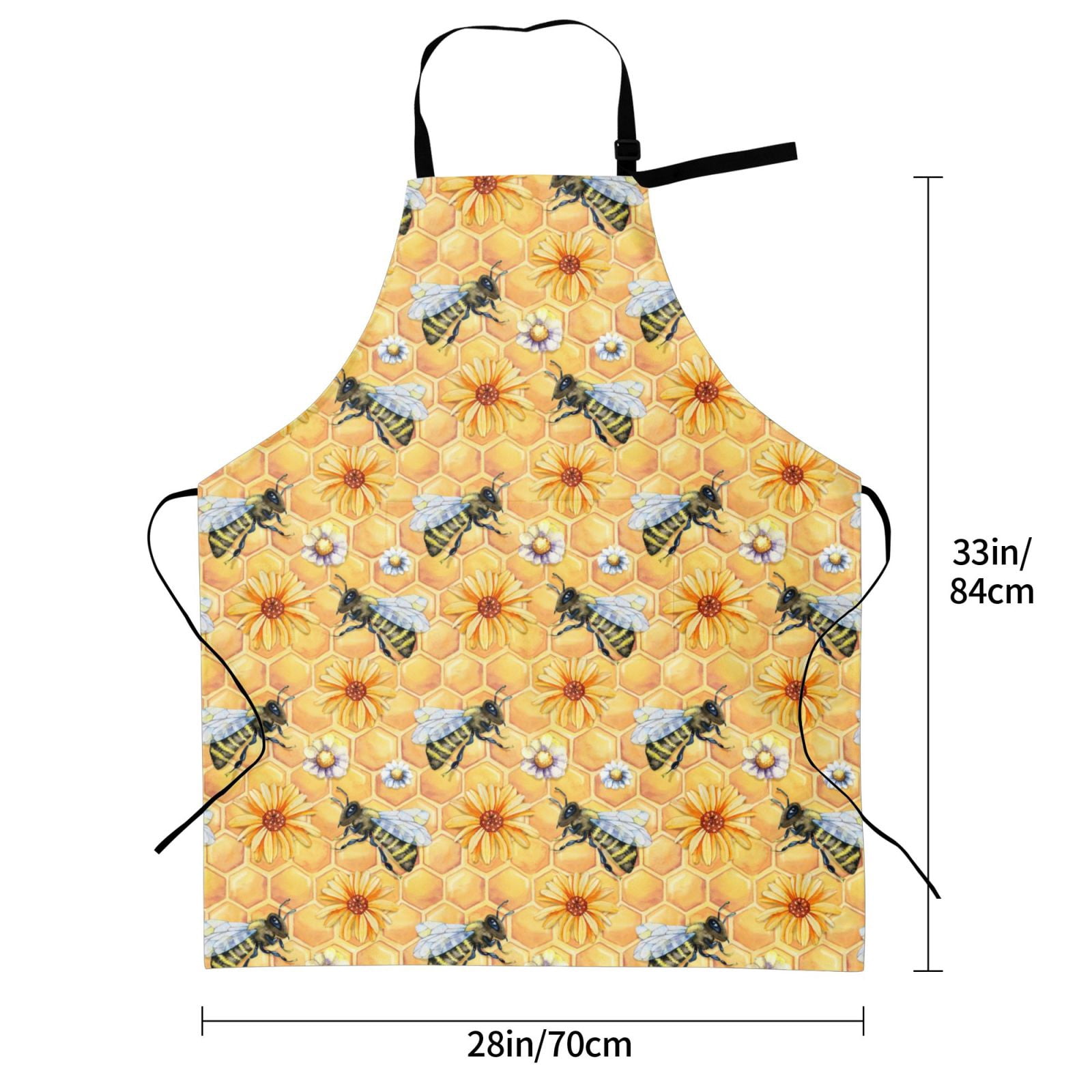Kdxio Bee Wasp Apron with Pockets Adjustable Kitchen Aprons for Men Women Waterproof Aprons for Cooking,Drawing,Crafting, Baking Household Cleaning